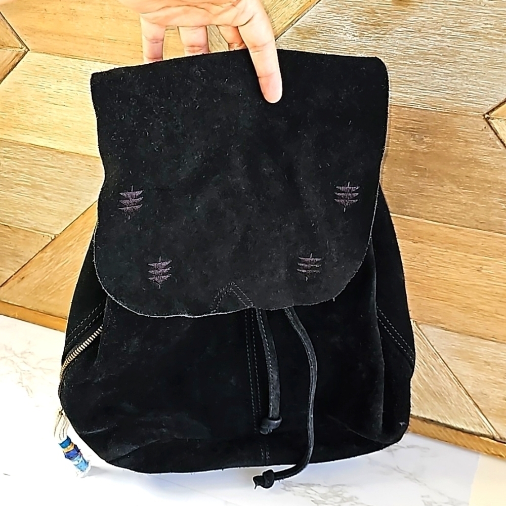 TOMS Black Suede Medium Size Backpack